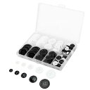 ボタン 160個入り 4穴 プラスチック製 10mm 12mm 15mm 20mm 25mm スーツ 上着 ジャケット 袖口 カーディガン ニット 手芸 最適 ケース付き 黒+白