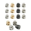 コード ストッパー 2穴 金属 16個セットコードロック ストッパー 調整ストッパー 紐 丸型 穴径約4mm シューレースストッパー 交換 補修用