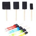スポンジブラシ 【4本セット】フォームペイントブラシ ステンシル スポンジ 洗って繰り返し使えるペイントツール アクリル、アート、ニス、クラフト用ペイント・フォ...