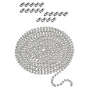 ボールチェーン キーチェーン ボールチェーン ボール径3.2mm 全長約 6m 20個セット コネクター付き 単語帳作り 財布 手工芸素材 手作り