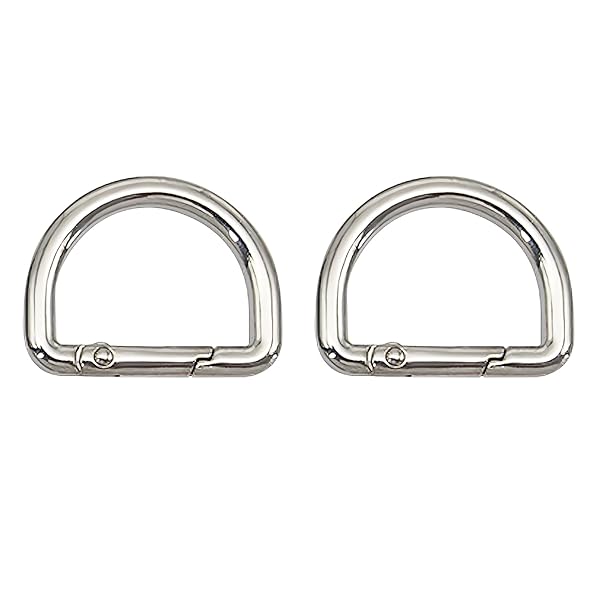 スプリングフック Dカン 2個入り バックル ネジ式 パーツ もち手 バッグ 補修 修理 交換用 金具 装飾 ..