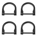 Dカン バックル 4個セット ネジ式 持ち手 パーツ 交換用 もち手 バッグ 修理用 おしゃれ 装飾 DIY 補修 金具 (ブラック,B, 25mm)