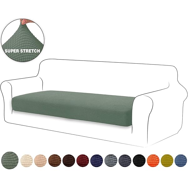 ソファー座面カバー 3人掛け ソファー クッション カバー 無地 縦横弾力 ストレッチ フィットタイプ 滑..