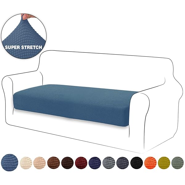 ソファー座面カバー 2人掛け ソファー クッション カバー 無地 縦横弾力 ストレッチ フィットタイプ 滑..