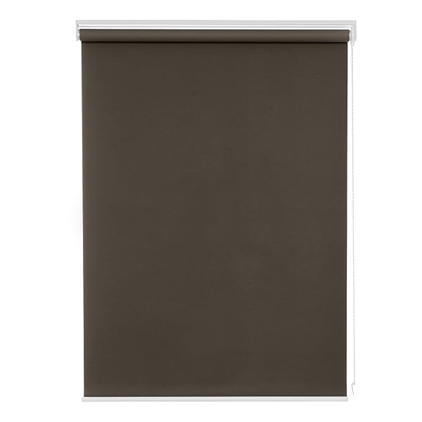 ロールスクリーン ロールカーテン 幅180cm 丈180cm ブラウン 1級遮光 断熱 遮熱 防寒 防音 UVカット 表..