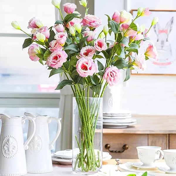 花瓶 ガラス 高さ25cm 透明花瓶 クリア フラワーベース 大きい おしゃれ 円柱 シンプル 北欧 リビング..