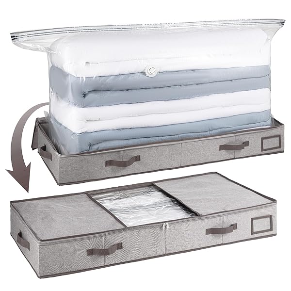 圧縮袋 圧縮ボックス 布団収納ケース ベッド下収納 衣類圧縮 羽毛布団収納袋 ふとん 折りたたみ式 大き..