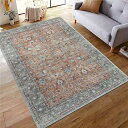 ラグ カーペット 洗える 140×200cm ホットカーペット対応 絨毯 ペルシャ風 ラグマット 1.5畳 ふわふわ おしゃれ オールシーズン適用 滑り止め 防ダニ 防臭 軽量 防音マット 室内用 デスクマット ダイニングマット アンティーク 花柄