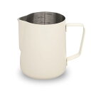 ミルクピッチャー ミルクジャグ ラテアートピッチャー ミルク泡立て器ジャグエスプレッソ蒸気ピッチャー ステンレス製 目盛り付き ラテアート カプチーノカップ クリームホワイト 600ml (20oz)