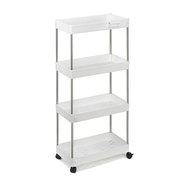 キッチンワゴン ワゴン キャスター付き 隙間収納 23cm 4段 スリム 収納ワゴン 洗面所 台所 トイレ 浴室..