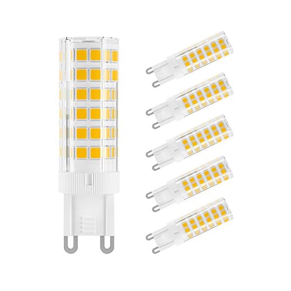 LED電球 G9口金 セラミックス LEDランプ 調光不可能 5W 500lm 全方向照明 3000K 電球色 50Wハロゲンラ..