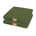 クッション 低反発 座布団 スクエア 椅子 クッション 40x40*5cm 厚い ベロア生地 来客用 低反発 ざぶとん クッション 四角 クッション 椅子 2枚セット 洗えるカパー グリーン