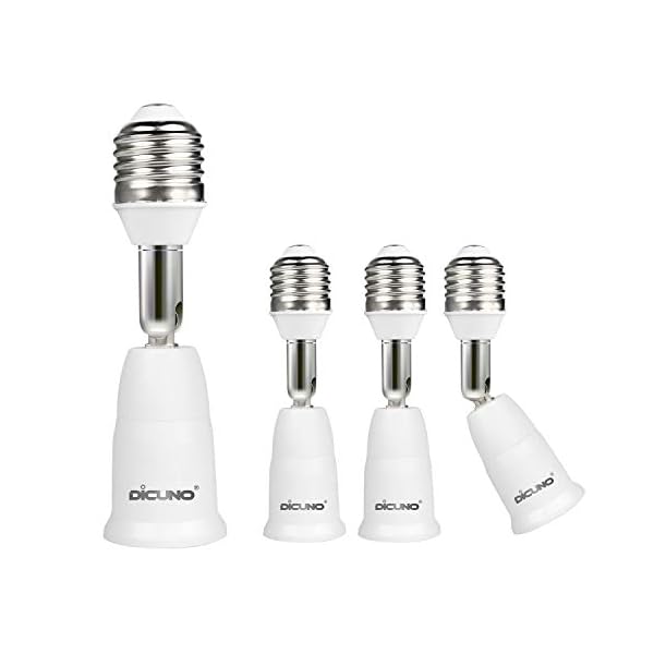 E26→E26 口金延長アダプター E26 延長ソケット 角度可調 約9.5CM延長する 難燃性材料PBT 4個セット