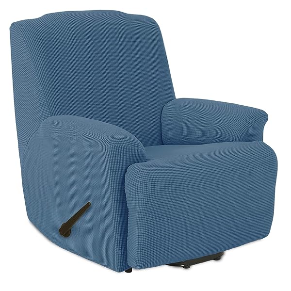 リクライニングチェアカバー, 無地 縦横弾力 ストレッチ フィットタイプ 肘付き 滑り止め 柔らかい 伸..