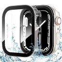 for Apple Watch ケース Apple Watch ケース 対応 IP68完全防水 バンド 水泳・スポーツ専用 防水ケース 3D直角エッジデザイン Apple Watch Series 9/8/7 45mm対応 クリア(2)