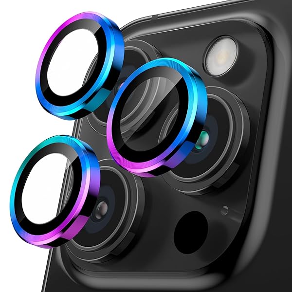 カメラフィルム iPhone 16 Pro/16 Pro Max用 カメラカバー 9H強化ガラス アルミ合金 アイフォン16プロ/16Pro Max用 カメラ保護 キズ防止 耐衝撃 高透過率 黒縁取り 露出オーバー防止 極薄 レンズカバー プロテクタ