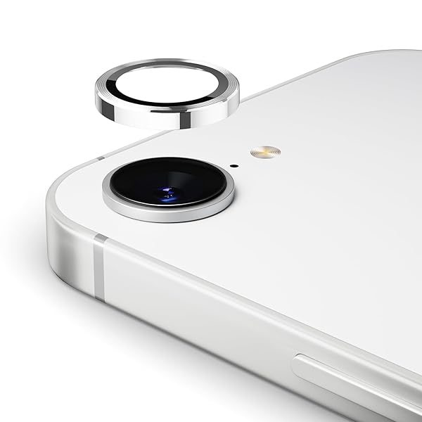 カメラフィルム iPhone 16E用 カメラ保護 9H強化ガラス アルミ合金 アイフォン16e カメラカバー キズ防止 耐衝撃 高透過率 黒縁取り 露出オーバー防止 極薄 レンズカバー プロテクター シルバー