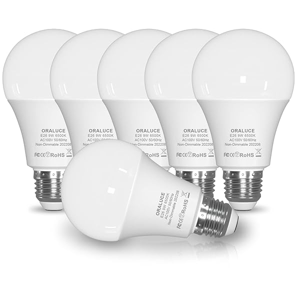 LED電球 E26口金 60W形相当 9W 900lm 6500K 昼光色 高輝度 広配光タイプ 高演色 省エネ 密閉形器具対応 調光不可 6個入