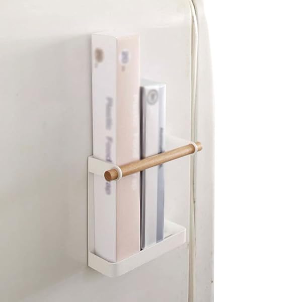 サイドラック 冷蔵庫 収納 ペーパーホルダー 整理 キッチン 組立不要 小物入れ マグネット式 ラップ置..