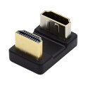 標準HDMI 1.4 オス Type-A - HDMI メス ポートセーバー 360度下向き 反対 U字型バックアングル延長アダプターコンバーター