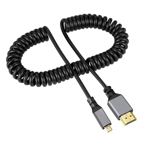 4K 60hz HDMI オス - マイクロ HDMI 1.4 オス コイル状ストレッチケーブル ストレート コネクタ HDTV モニター コンピューター ラップトップ用 4K 60hz HDMI オス - マイクロ HDMI 1.4 オス コイル状ストレッチケーブル ストレート コネクタ HDTV モニター コンピューター ラップトップ用