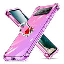 AQUOS R6 ケース 耐衝撃 リング TPU クリア 透明 TPU SH-51B SH-M22 カバー クリア 透明 スリム 薄型 グラデーション スタンド機能 車載ホルダー 黄変防止 指紋防止 防塵 滑り防止 人気 携帯カバー ピンク+紫D63