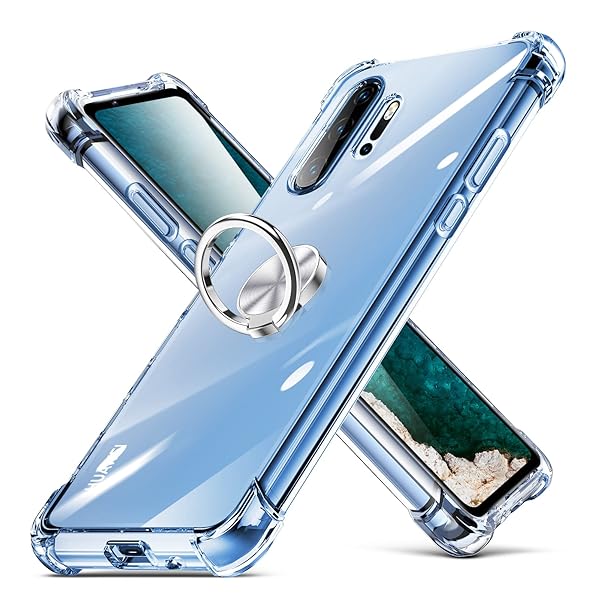 Huawei P30 Pro ケース 耐衝撃 リング クリア 透明 Huawei P30 Pro カバー 耐衝撃 TPU クリア 透明 スリム 薄型 グラデーション スタンド機能 車載ホルダー TPU 黄変防止 指紋防止 防塵 滑り防止 人気 携帯カ