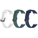 for Huawei Band 10/9/8 バンド ベルト シリコン 交換バンド 通気性に優れ 交換ベルト アクセサリー (ホワイト+オリーブグリーン+ミッドナイトブルー)