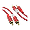 rca ケーブル RCAステレオケーブル、2 RCAオス-2 RCAオス-テールステレオ補助オーディオケーブル低音スピーカケーブル、24Kメッキナイロン編み、ホームシアター、オーディオ、HDTV、カーステレオ、スピーカに適用(1メートル)