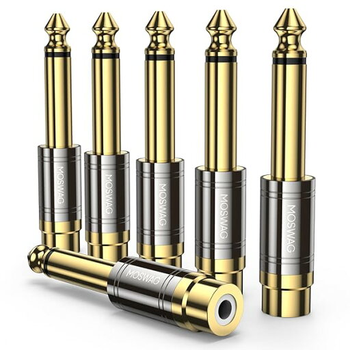 6.35 mm〜RCAメスーアダプタ、RCA〜6.35ミリメートルオーディオアダプタ、6.35ミリメートルモノラルプラグオス〜RCAマザーコネクタ互換ホームシアター機器、ギター、イヤホン、楽器6パック 6.35 mm〜RCAメスーアダプタ、RCA〜6.35ミリメートルオーディオアダプタ、6.35ミリメートルモノラルプラグオス〜RCAマザーコネクタ互換ホームシアター機器、ギター、イヤホン、楽器6パック