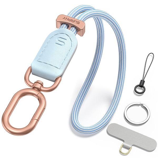 スマホストラップ 手首 ハンドストラップ 携帯ストラップ 長さ調整可能 携帯電話/カメラ/USBメモリ/鍵マスコット/キーなどにも適応(ブルー)