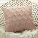 クッションカバー 40x40cm 北欧 2枚セット フェイクファー ベルベット おしゃれ 可愛い 柄 柔らかい 立体的 幾何学模様 ファスナー 家庭装飾 車 飾り インテリア ベッドルーム(あんこピンク, 40x40cm)|詳細画像