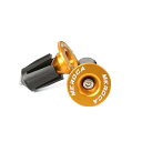 自転車 バイク バーエンドプラグ バーエンドキャップ 1ペア アルミ合金材料 取り外し可能 アクセサリー 滑り止め 軽量 耐久性 安定性 (ゴールド)