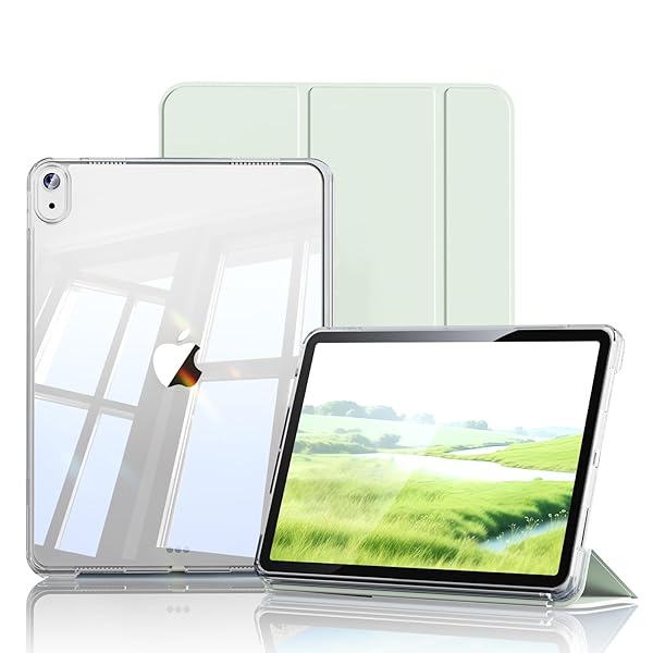 iPad (A16) 11世代 10世代 ケース 11/10.9インチ iPad 分離式 ケース 第10世代 (2025/2022)対応 アクリル 透明バックカバー PU合成レザー 三つ折スタンド オートスリープ機能 軽量 薄型 傷つけ防止 ライトグ