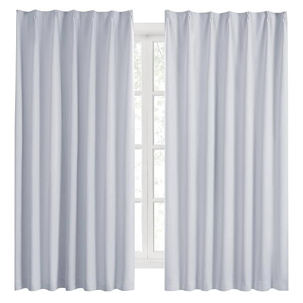 カーテン 1級遮光 幅100cm×丈185cm 2枚組 アイスグレー 断熱 防寒 防音 省エネ 厚手 無地 おしゃれ 洗..