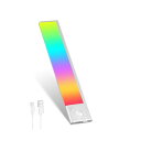 人感センサーライト LEDセンサーライト 23cm バーライト カラフル&昼白色 無段階調光 Type-C 充電式ライト 階段ライト 120° 3M誘導距離 屋内 マグネット 配線工事不要 超薄型設計 省エネ 高感度 間接照明 寝室 廊下 階段 玄関