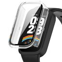 For Xiaomi Smart Band 9 Active専用 ケース 軽量 PC+強化ガラス シャオミ Mi Band9 Active用 保護カバー 9H硬度 取り付け簡単 一体型 全面保護 キズ防止 耐衝撃 HD高透過率 指紋防止 反射低減 F(2)