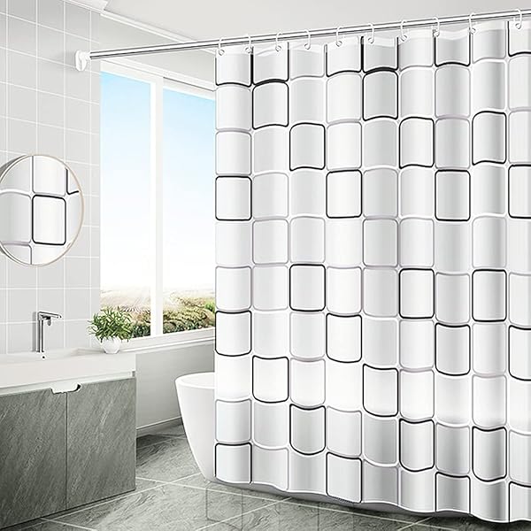 シャワーカーテン 防水防カビ加工 カーテンリング付属 シャワールーム用カーテン 浴室カーテン バスル..