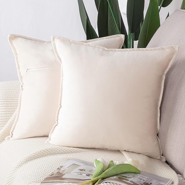 クッションカバー 2枚セット 北欧 柔らかい ビロード無地 背当て 装飾 枕カバー 座布団カバー ソファ用..