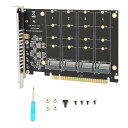 4ポート M.2 NVME - PCIe X16アダプタ 4×32Gbps NVME M.2 - SATAアダプター、ssd 3.5インチ変換マウンター PCIE 3.0 PCIE4.0サポート、PCIE M.2 変換、sata 増設 PCIE X1