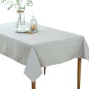 テーブルクロス 北欧 撥水 天然素材 リネン テーブルカバー 無地 tablecloth 布 長方形 120x160cm グレー|詳細画像