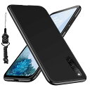 Galaxy A41 ケース耐衝撃 TPU シリコンSC-41Aケース SCV48 カバー薄型 スリム 磨り表面 指紋防止カバー 柔らかい裏地 ネックストラップ米軍MIL規格 ワイヤレス充電対応ストラップホール付き 黄ばみなし レンズ保護 滑り止め(2)