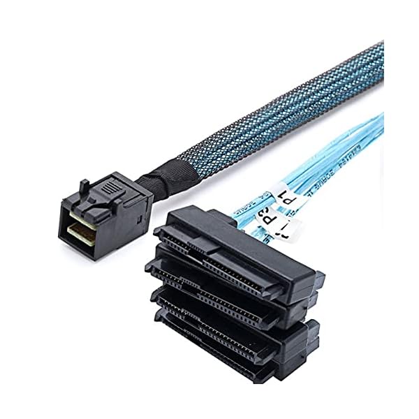 内部 Mini SAS SFF-8643 ホスト→ 4 SAS 29ピン SFF-8482 ターゲットディスク 6Gbps データサーバー RAID ケーブル