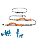 犬 リード犬用リード 両手解放ハンズフリー腰掛け 夜間反射伸縮リード しつけ用リード訓練ランニング リード多頭飼い持ち手2つショルダーリード犬散歩 お出かけ用肩掛け中型/大型犬リード
