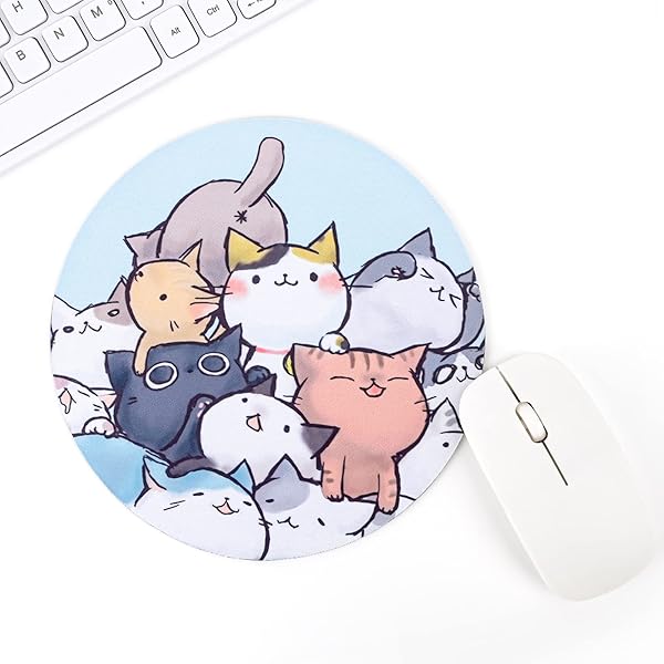 マウスパッド かわいい ゲーミングマウスパッド キャラクター 小型 滑り止め 円型 ズレない 耐久性良い..