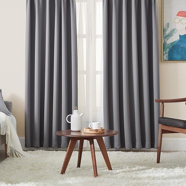 カーテン 1級遮光 4枚組 セット グレー 幅100cm丈230cm UVカット 断熱 防寒 防音 省エネ 厚手 無地 お..
