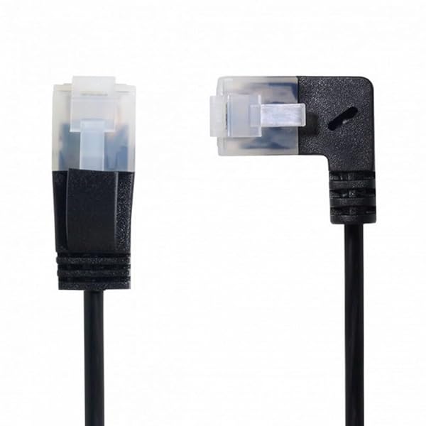 左アングル8P8C STP Cat6 Lanイーサネットネットワークパッチコード90度からストレートケーブル50cm
