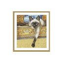 Siamese Cat, Blue eyed Cats counted cross stitch kits 14目, シャム猫、クロスステッチキット 90x15...
