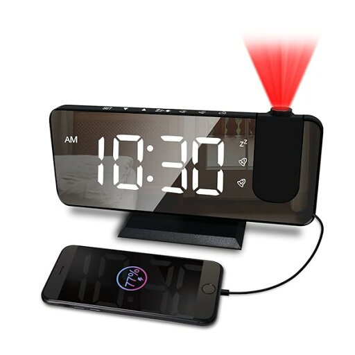 天井 プロジェクター 時計 置き時計 携帯充電可 部屋 寝室用 天井 プロジェクター 時計 置き時計 携帯充電可 部屋 寝室用