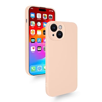 iPhone 15 Plus ケース 耐衝撃 シリコン カバー 軽量 薄型 柔軟 アイフォン15Plus スマホケース マット質感 指紋防止 擦り傷防止 落下防止 滑り止め ストラップホール付き (ピンク)